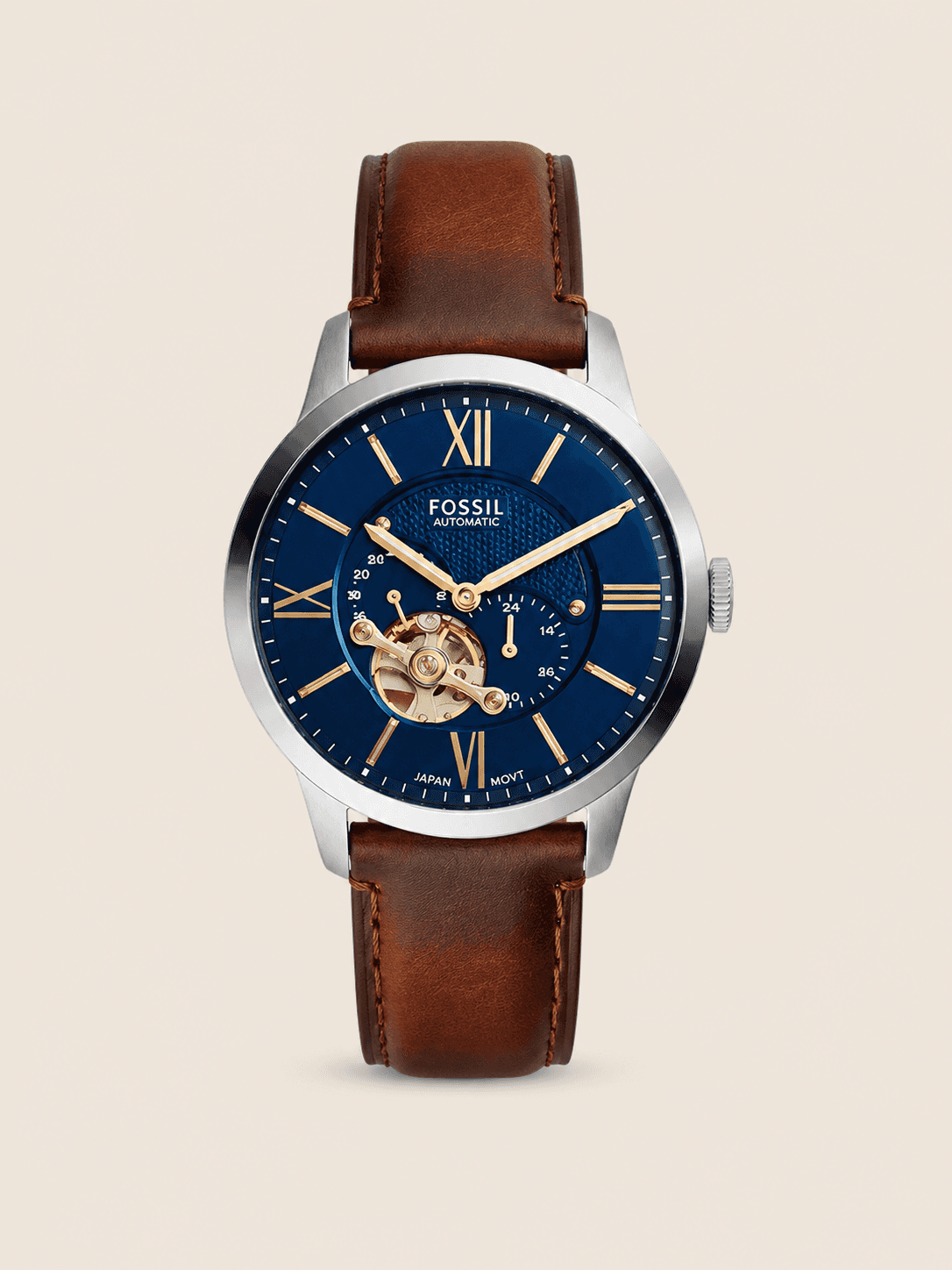 Townsman Automatic Brown Leather — Blue Dial